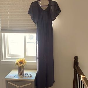 Grey off the shoulder jumpsuit